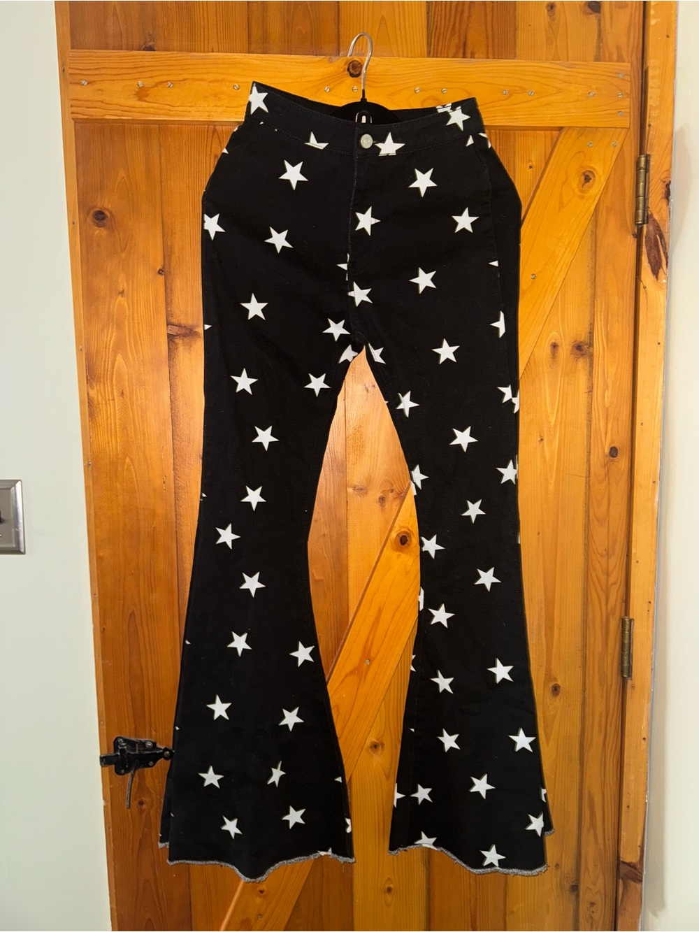 Altar'd State Black Wide-Leg Pants with Star Accents